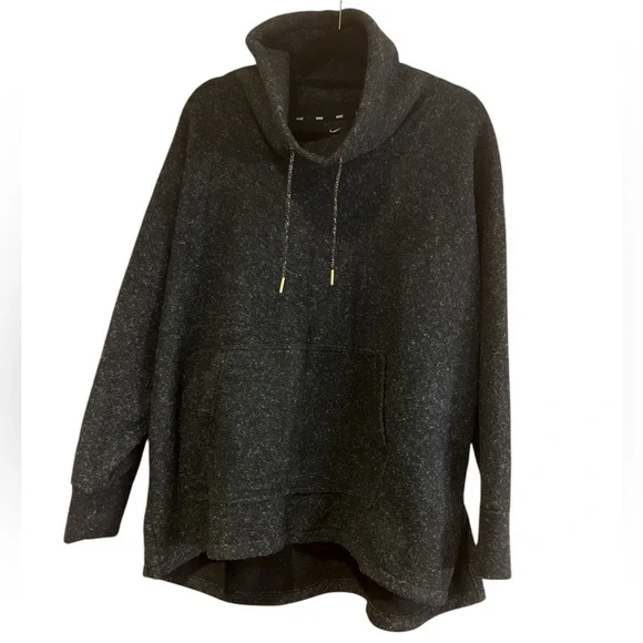 Nike Therma Fleece S Cowl Black pullover Gold embroidered Oversized. Size - LG - Picture 1 of 11